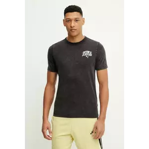 Puma tricou din bumbac culoarea negru, cu imprimeu, 684640 imagine