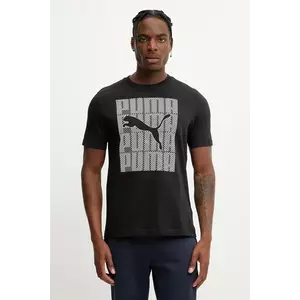 Puma tricou din bumbac culoarea negru, cu imprimeu, 684825 imagine