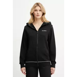 Karl Lagerfeld hanorac de bumbac culoarea negru, cu glugă, uni, A2W20065 imagine