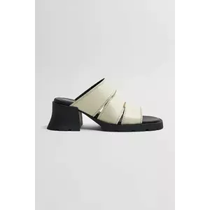 Miista papuci de piele Jadzia culoarea bej, cu toc drept, E8_3899 imagine