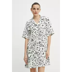 Karl Lagerfeld rochie din in culoarea alb, mini, oversize, A2W13060 imagine