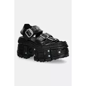 New Rock sandale de piele ANTIK culoarea negru, cu platforma, M-BIOS101-C23 imagine