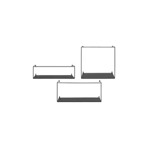 House Nordic set rafturi de perete Ulmo 3-pack culoarea negru imagine