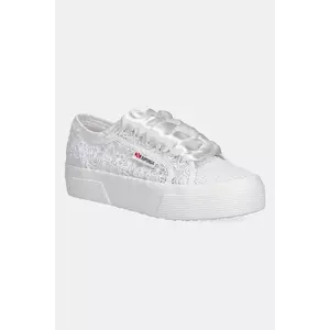 Superga teniși FLOWER MACRAME culoarea alb, S2136QW imagine