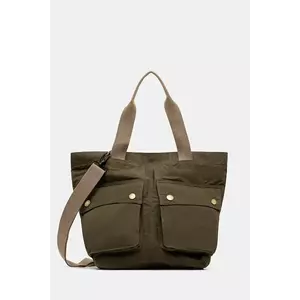 Barbour geantă de bumbac Barbour Transport Carry All Tote Bag culoarea verde, UBA0744 imagine