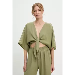 camasa din bumbac culoarea verde, relaxed imagine