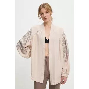 sacou culoarea roz, oversize, modelator imagine