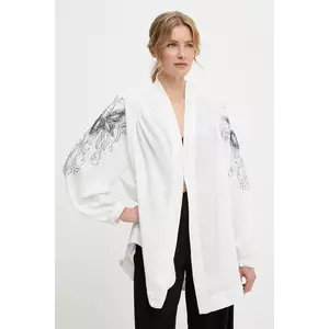 sacou culoarea alb, oversize, modelator imagine