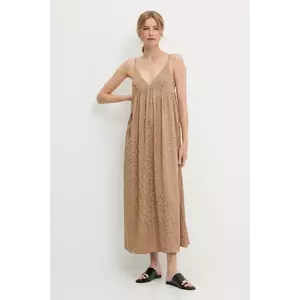 Answear Lab rochie culoarea bej, maxi, drept imagine