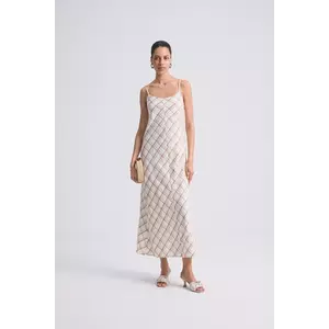 Answear Lab rochie din bumbac culoarea bej, maxi, evazati imagine