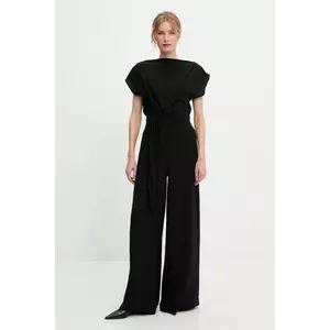 Answear Lab salopetă culoarea negru, cu decolteu rotund imagine