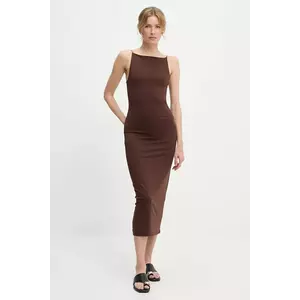 Answear Lab rochie culoarea maro, midi, mulata imagine