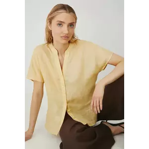 Medicine bluza din in culoarea galben, neted imagine