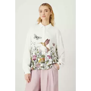 Medicine camasa culoarea alb, cu guler clasic, relaxed imagine