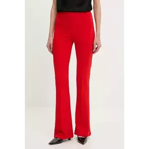 Answear Lab pantaloni culoarea rosu, evazati, high waist imagine