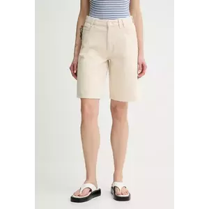 Marc O'Polo pantaloni scurți jeans culoarea bej, uni, high waist, 5000007209 imagine