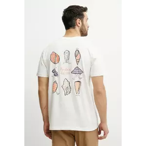 Picture tricou din bumbac Jean Julien 1 culoarea bej, cu imprimeu, MTS1247 imagine