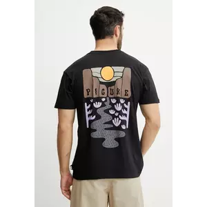 Picture tricou din bumbac Ouvea culoarea negru, cu imprimeu, MTS1264 imagine
