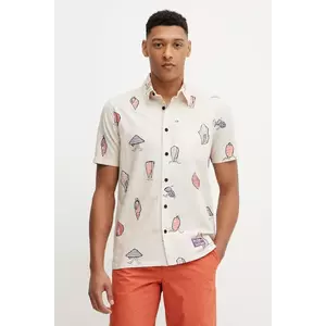 Picture cămașă din bumbac Jean Julien culoarea bej, cu guler clasic, regular, MTS1306 imagine