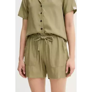 Picture pantaloni scurți Milou culoarea verde, uni, high waist, WSH0099 imagine
