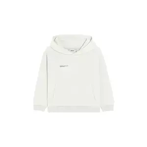 Pangaia bluză KIDS' 365 MIDWEIGHT HOODIE culoarea alb, cu glugă, 10000428 imagine