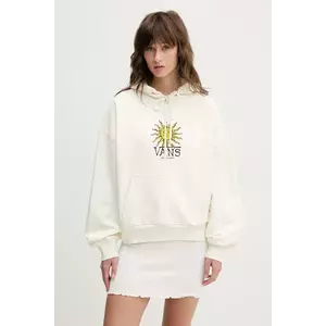 Vans hanorac de bumbac culoarea bej, cu glugă, cu imprimeu, VN000NXTFS81 imagine