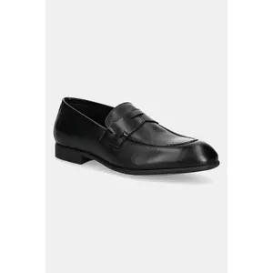 Baldinini mocasini de piele culoarea negru, U5E002P1VITE imagine