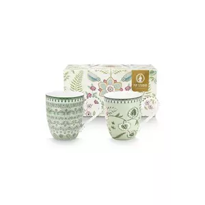 Pip Studio set căni Lily&Lotus 450 ml 2-pack culoarea verde imagine