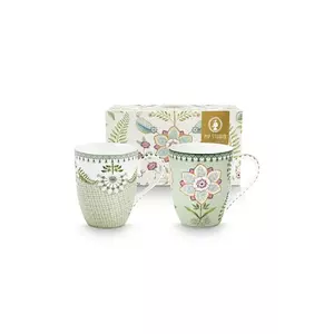 Pip Studio set căni Lily&Lotus 350 ml 2-pack culoarea verde imagine