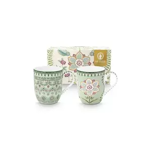 Pip Studio set căni Lily&Lotus 145 ml 2-pack culoarea verde imagine