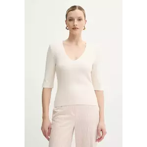 Morgan tricou MCHAMPI culoarea bej, MCHAMPI imagine