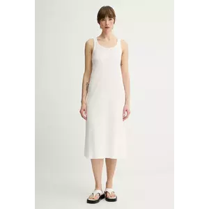 American Vintage rochie culoarea bej, midi, evazati, YRU14AE25 imagine