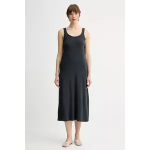 American Vintage rochie culoarea gri, midi, evazati, YRU14AE25 imagine