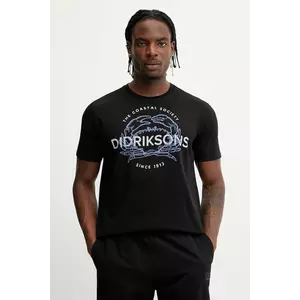 Didriksons tricou din bumbac HARALD culoarea negru, cu imprimeu, 505978 imagine