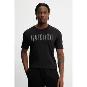 Puma tricou din bumbac culoarea negru, cu imprimeu, 684617 imagine