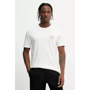 Rip Curl tricou din bumbac culoarea bej, cu imprimeu, 0MKMTE imagine