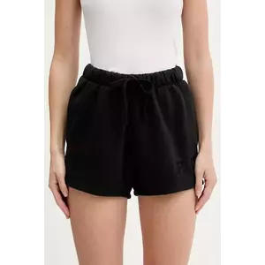 IRO pantaloni scurți din bumbac culoarea negru, cu imprimeu, high waist, WF30OCRESIA imagine