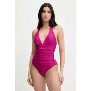 Dkny costum de baie dintr-o bucată culoarea violet, cupa usor rigidizata, DIEMS733 imagine