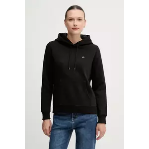 Tommy Jeans bluză culoarea negru, cu glugă, uni, DW0DW19958 imagine