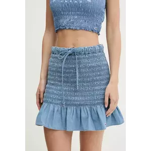 Tommy Hilfiger fustă din bumbac mini, evazati, DW0DW20273 imagine