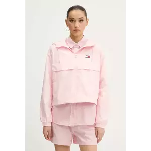 Tommy Jeans geacă culoarea roz, de tranzitie, oversize, DW0DW20672 imagine