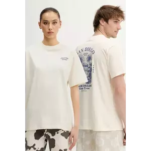 Kaotiko tricou din bumbac culoarea bej, cu imprimeu, AQ006-02-G002 imagine