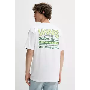 Vans tricou din bumbac culoarea alb, cu imprimeu, VN000M60WHT1 imagine