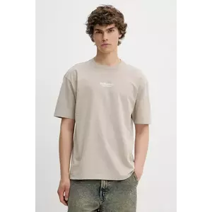 Hollister Co. tricou din bumbac culoarea bej, cu imprimeu, KI323-5007 imagine
