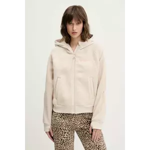 Superdry hanorac fleece culoarea bej, cu glugă, uni, W2012288A-7SJ imagine