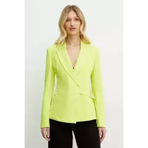 Just Cavalli sacou culoarea verde, un singur rand de nasturi, uni, 78PAQ705 N0450 imagine