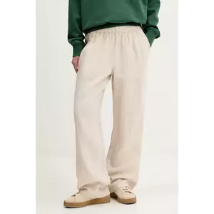 Superdry pantaloni din in culoarea bej, drept, high waist, W7011182A-2PQ imagine