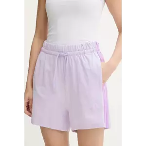 pantaloni scurți Essentials culoarea violet, cu imprimeu, high waist, JD0909 imagine