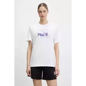 Puma tricou din bumbac culoarea alb, 685084 imagine