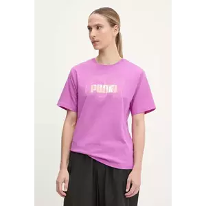 Puma tricou din bumbac culoarea roz, 685084 imagine